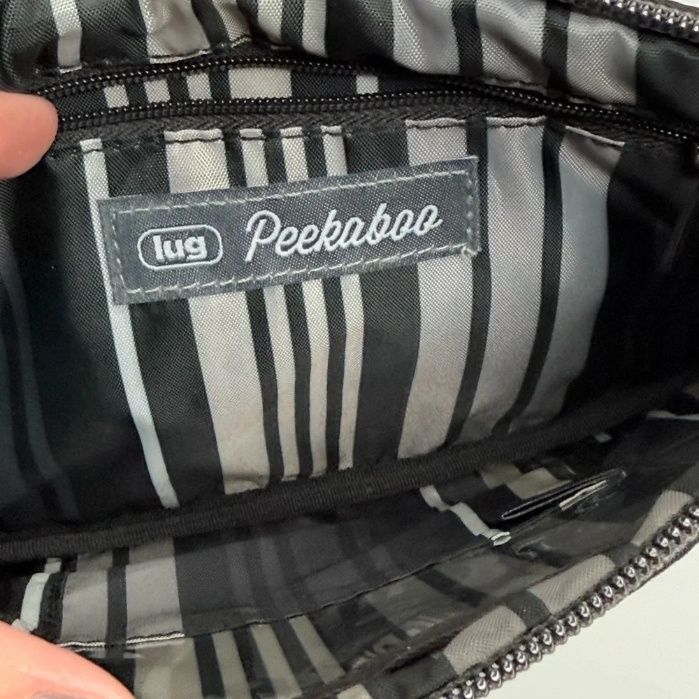 Lug peekaboo nylon Quilted Black Wristlet Clutch travel, organize